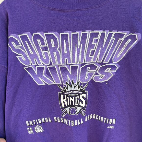 Vintage Sacramento Kings Crewneck Sweater XL Purple NBA 90's Retro Deadstock USA - Picture 2 of 8